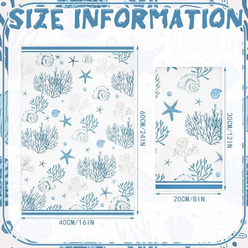 Boyiee 6 Pcs Beach Kitchen Towels Coastal Kitchen Decor - color: Ocean