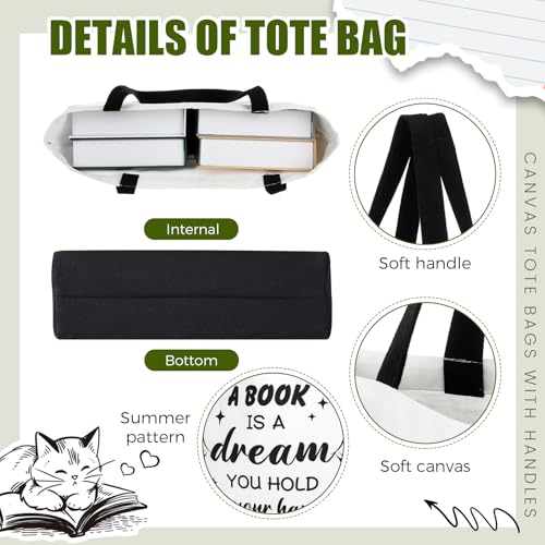 10 Pcs Book Lover Tote Bag Bulk Bookish Librarian Reader Gift, Cute - style: Cute