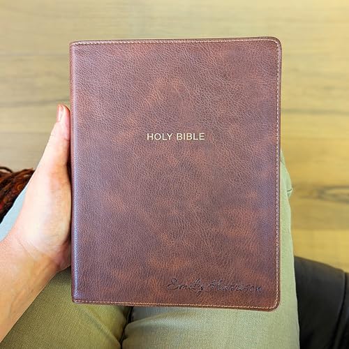 Personalized NKJV Journaling Bible | New King James Version | Custom Engraved Name | Wide Margin Study Bible | Christian Gift for Men & Women