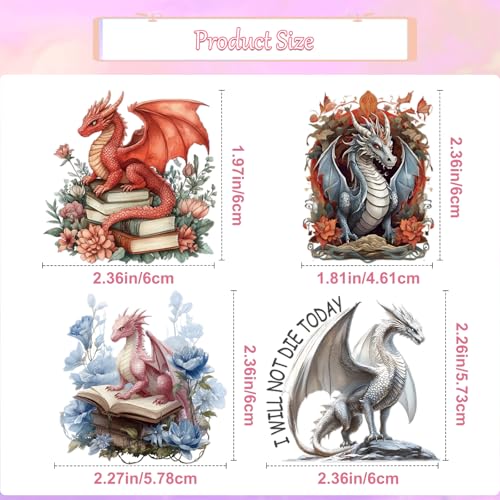 100Pcs Dragon Stickers Magic Realistic Pterosaur Reading Book Decal - color: 100pcs Dragon Stickers