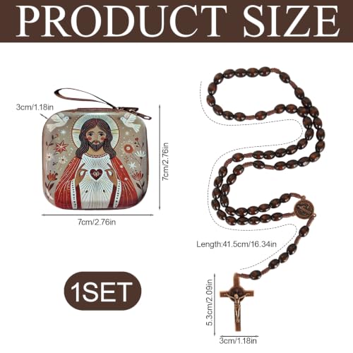 Catholic Rosary Beads, Rosarios Cross Pendant Decorative Prayer Box - color: Style-7