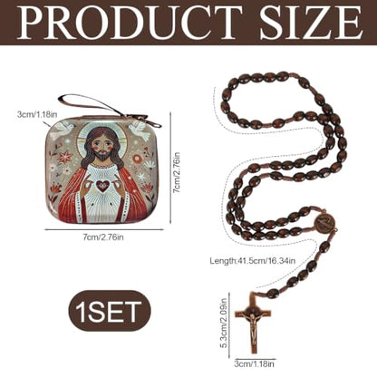 Catholic Rosary Beads, Rosarios Cross Pendant Decorative Prayer Box - color: Style-7