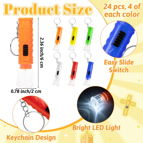 24 Set Religious Gifts Bulk Mini Flashlights with Bible Verse Card - color: Religious-24 Set