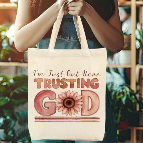 Christian Gifts for Women, Canvas Tote Bag, Faith Gifts for Women Girl Sister Inspirational Religious Gift Birthday - color: Pastel Religious 766