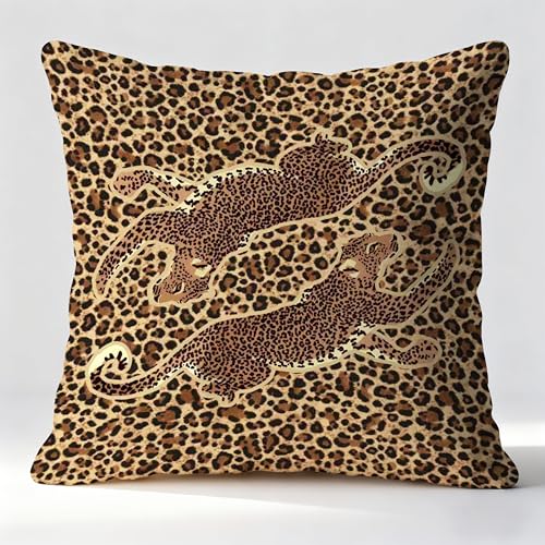 Trendy Abstract Funny Leopard Pillow Cover 18x18, Cheetah Print Room Decor, Maximalist Funky Y2K Retro Cheetah Animal Decorative Throw Pillow Cover for Home Bedroom Living Room - color: Color-10