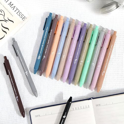 Bulk Gifts - 24 Pcs Inspirational Ballpoint Pen Set - Engraved with Flowers & Motivational, Smooth Writing, Christmas Stocking Stuffers Gift for School Office Party Supplies, Black - color: Black
