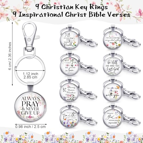 Fumete Christian Keychain Bulk for Wowen Men - style: Flower Style