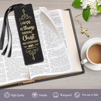 FINPAC Leather Bible Bookmarks, Bible Verse Book Markers