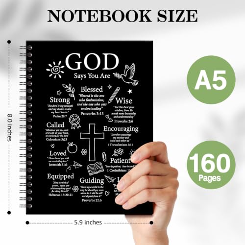 ERHACHAIJIA God Says You are Lined Spiral Notebook Gifts for Women Men - color: Black-white 2