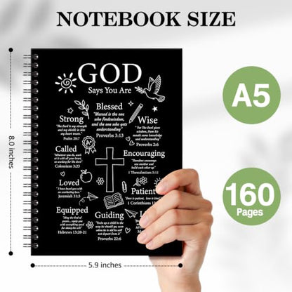 ERHACHAIJIA God Says You are Lined Spiral Notebook Gifts for Women Men - color: Black-white 2