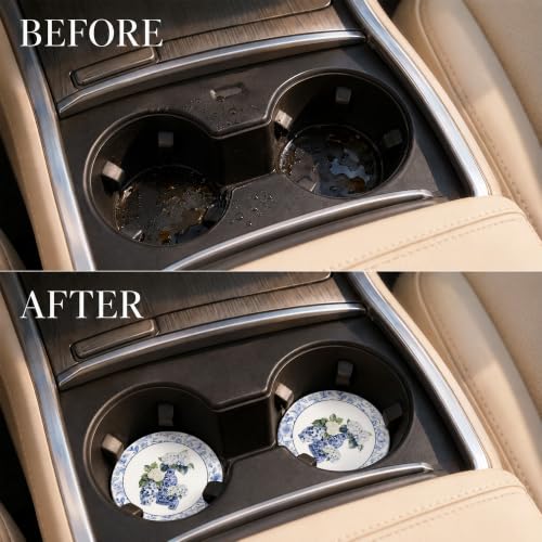 Car Coasters for Cup Holders, Blue and White Porcelain Car Coasters, B15 - color: Chinoiserie