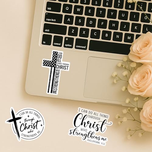 4 Pcs Christian Stickers - Waterproof Vinyl Christian, Bible Verse - color: Bible Verse Faith Stickers