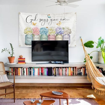 God Says You Are Tapestry 3x5 Feet Inspirational Bible Verses Wall Tapestry