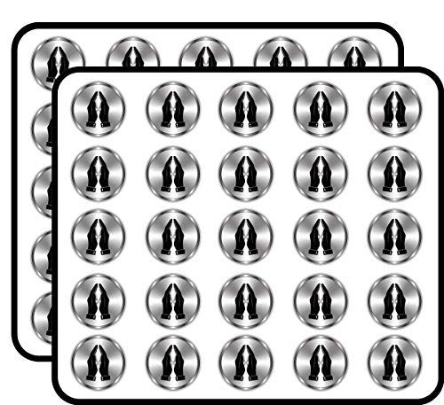 Praying Hands Silver Label Religion Decorative Scrapbooking Sticker Waterproof Vinyl Stickers for Water Bottle, Laptop & Phone Case – 50 Pack