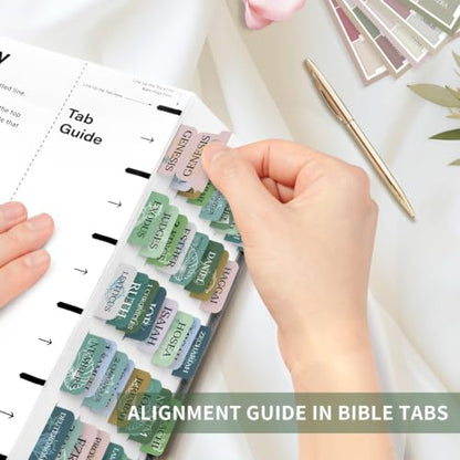 Taja Bible Tabs, 75 Large Print Index Tabs for Women & Men - color: R-coastal Grace