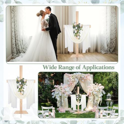 59Inch Large Wooden Cross for Wedding White Ribbon Eucalyptus Garland White - color: White, size: 59Inch