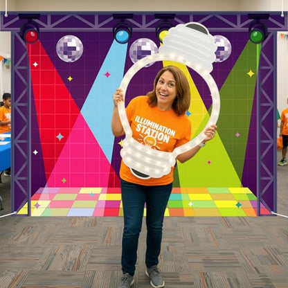 WovWeave Vbs 2026 Backdrop 7x5 ft Illumination Party Backdrop Church Vacation Bible School Banner Christian Party Decoration Backfround Sunday School Religious Event Photo Booth Banner - style: VBS