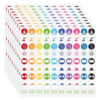 900 Pcs Colorful Calendar and Planner Stickers, Mini Daily Reminder Labels, 0.5 Inch, for Journal, Scrapbook, Fitness, Birthday, Reading,Appointments