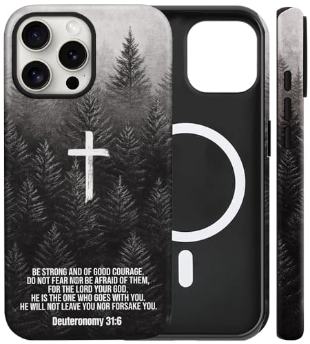Magnetic for iPhone 15 Case Christian Cross Phone Case, Bible - color: Deuteronomy Christian, size: iPhone 15