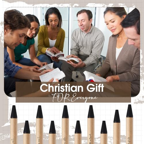 Marspark 100 Pcs Christian Pens Gift Bulk Bible Verse Retractable, Black - color: Black