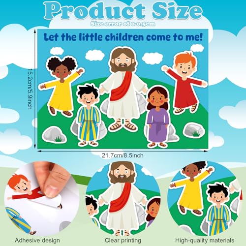 Tinlade 24 Sets Christian Jesus and The Children Card Paper Crafts for Kids