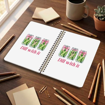 Funny Pickles Journaling Notebook, Pickle Lovers Gifts Journals for Writing - color: Dill with it Pickles