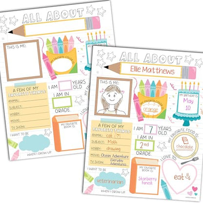 20 All About Me Posters Elementary Classroom Decor, Star Student Poster - color: Notebook