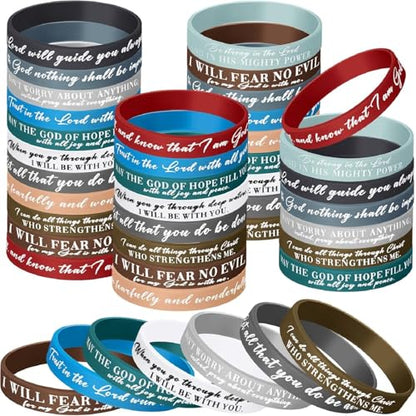Ecation 72 Pcs Bible Verse Christian Bracelets Silicone,Classic Color - color: Classic Color