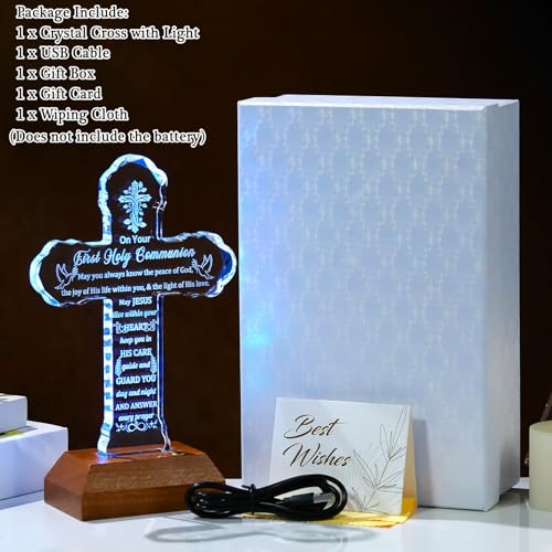 Ornalrist First Holy Communion Gifts for Girls Boys Crystal Christian Gift - color: First Holy Communion