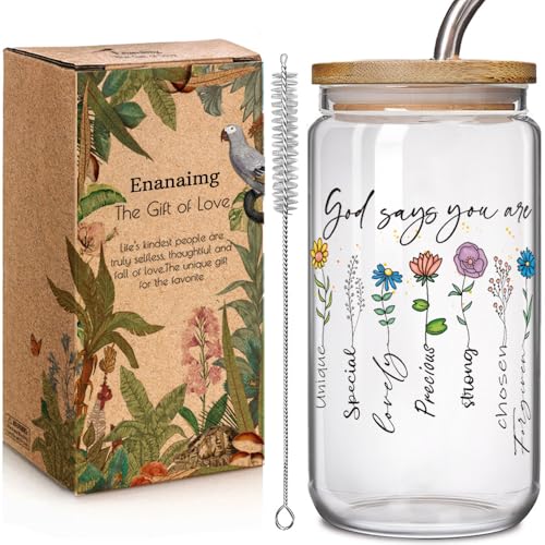 God Says You Are Glass Cup 16oz Christian Bible Verse Gifts for Catholic