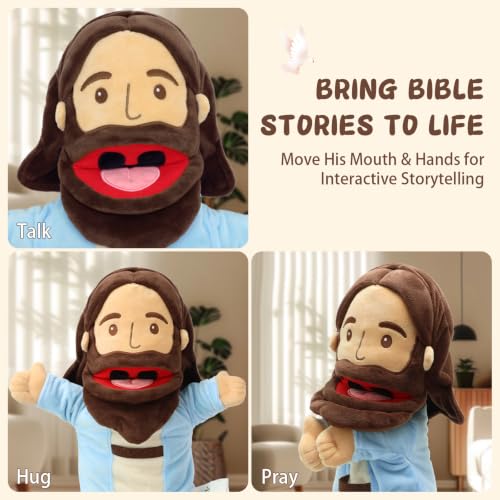18.5" Jesus Hand Puppets Plush, Bible Character for Kids