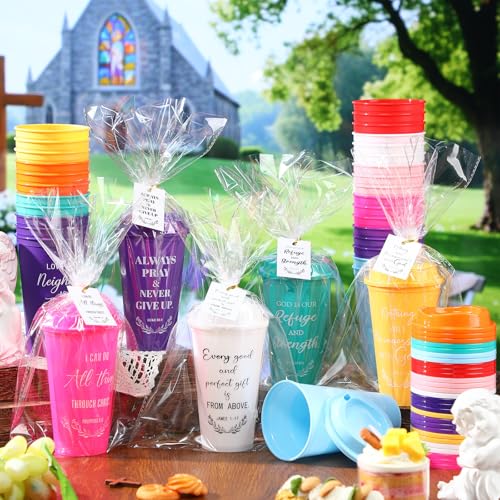 LemonRoad 120 Sets Christian Cups 16 oz Bulk Church Gifts, Bright Color - color: Bright Color