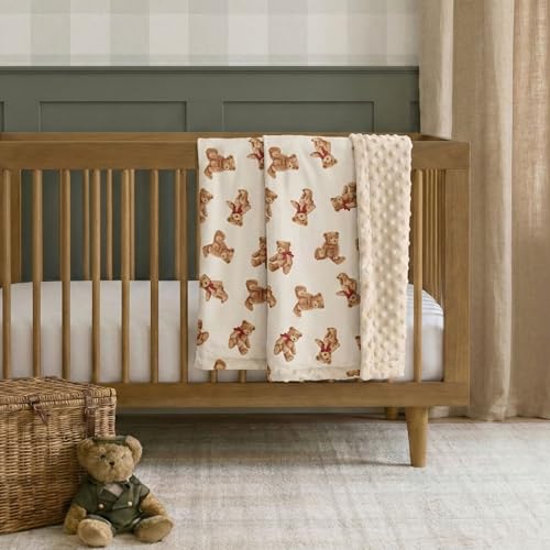 Fleece Baby Blankets for Girls & Boys, Infant Toddler Blanket - color: Beige Bear