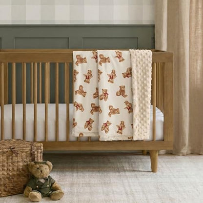 Fleece Baby Blankets for Girls & Boys, Infant Toddler Blanket - color: Beige Bear