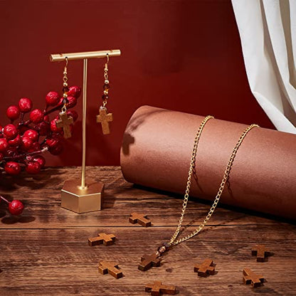 SUNNYCLUE 100Pcs Wood Cross Pendants Natural Wooden Small Cross Charms Pendants for Party Favors Necklace Jewelry Making DIY Craft Handmade Accessories Easter Holiday Christmas Thanksgiving, Camel - color: 100Pcs Brown 22x15mm