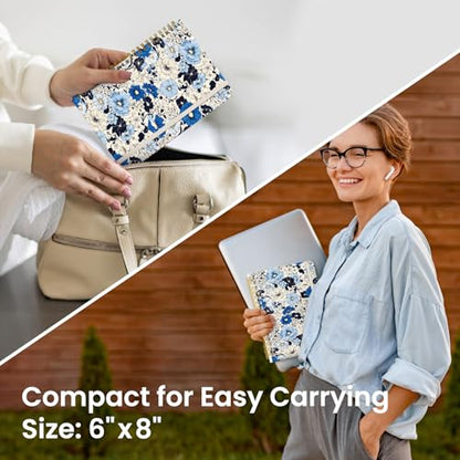 Taja Lined Spiral Journal for Women, A5 Cute Hardcover Notebook for Work - color: N-Azure Garden