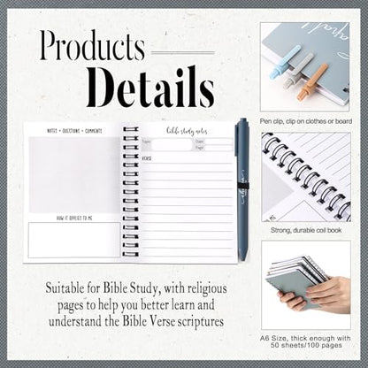 Kosiz 12 Sets Christian Notebook, Bible Study Prayer Pen, Boho - color: BOHO