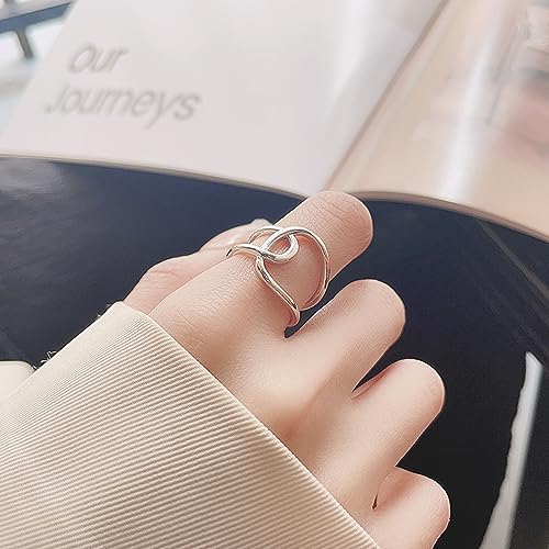 Handmade Rings 925 Sterling Silver Band Ring Adjustable Open Knuckle Rings Thumb Ring Statement Rings for Women Minimalist Jewelry - color: Pattern 3