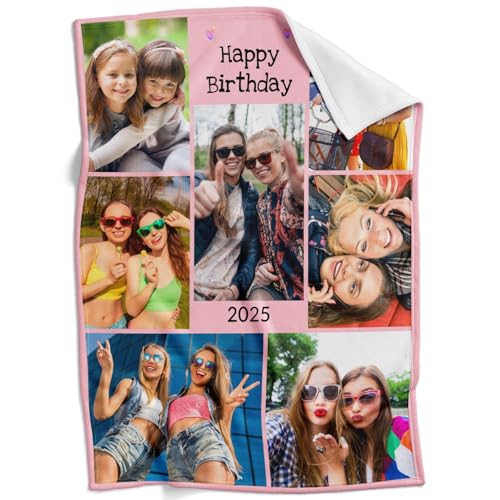 inkArts Custom Blanket with Photo, Customized Blanket, Personalized Photo Blankets, Custom Picture Blankets, Personalized Birthday Gifts for Women - color: 7 Photos-2