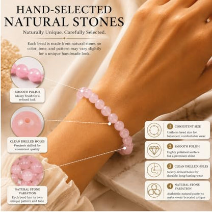 Cherry Tree Collection 100PCS 6mm Rose Quartz Round Bead Craft Kit - color: rose quartz, size: 6mm