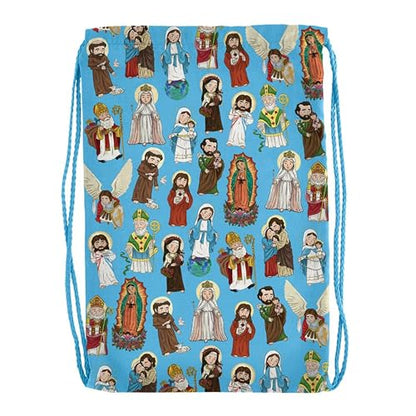 Needzo Catholic Saints Drawstring Bag, Religious Backpack, 10 x 15 Inches