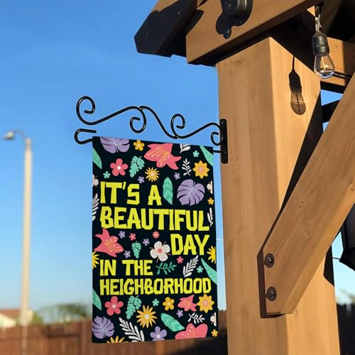 Beautiful Day Garden Flag Double Sided Retro Flower Farmhouse12x18in - color: Blue Beautiful Day