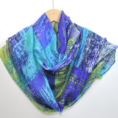 Jersey Knit Infinity Scarf Colorful Head Wrap for Travel - color: Color-b04