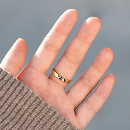 Cross Rings for Women, Let Go And Let God Ring, To My Daughter, Pray On It Golden Cross Ring, Stackable Cubic Zirconia Cross Ring Eternity Promise Ring for Her Wedding Band Ring Jewelry - size: 11#