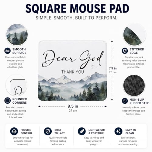 QIYUHOY Christian Inspirational Mouse Pad, 9.5x7.9 Inch - color: dear god thank you