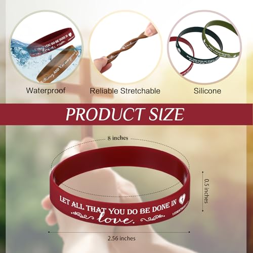 Unittype 240 Pcs Bible Verse Bracelets Bulk Christian Gift, Retro Color - color: Retro Color