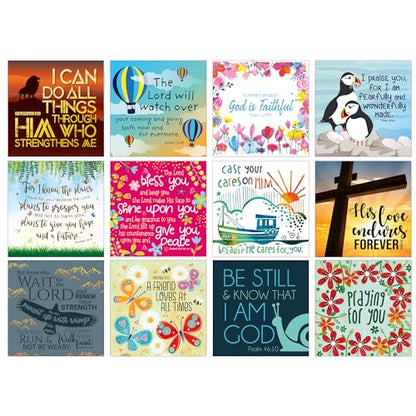 Christian Note Cards with Bible Verses, Set of 12, Blank with Envelopes - color: NT5
