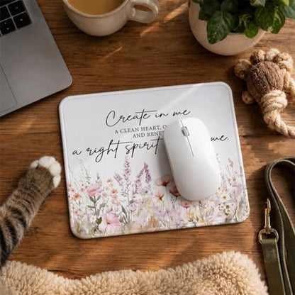 QIYUHOY Christian Inspirational Floral Mouse Pad, 9.5x7.9 Inch - color: great in me