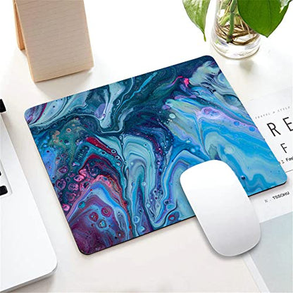 Small Mouse Pad 7.9 x 9.5 Inch, Blue Fluid Art Design Mousepad with Washable Non-Slip Rubber Base Mousepads, Computer Mouse Pads for Wireless Mouse - color: TSP156