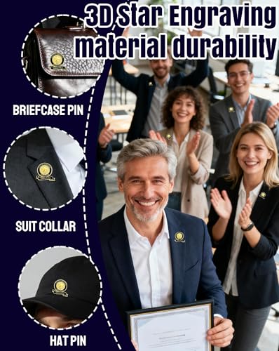 24 Pack Employee of the Month Lapel Pins - Recognition Excellence Service Appreciation Awards for Team Staff - Perfect for Employee of the Month Board